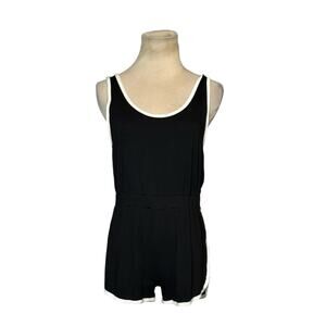 Asos black white trim sleeveless summer romper size 4